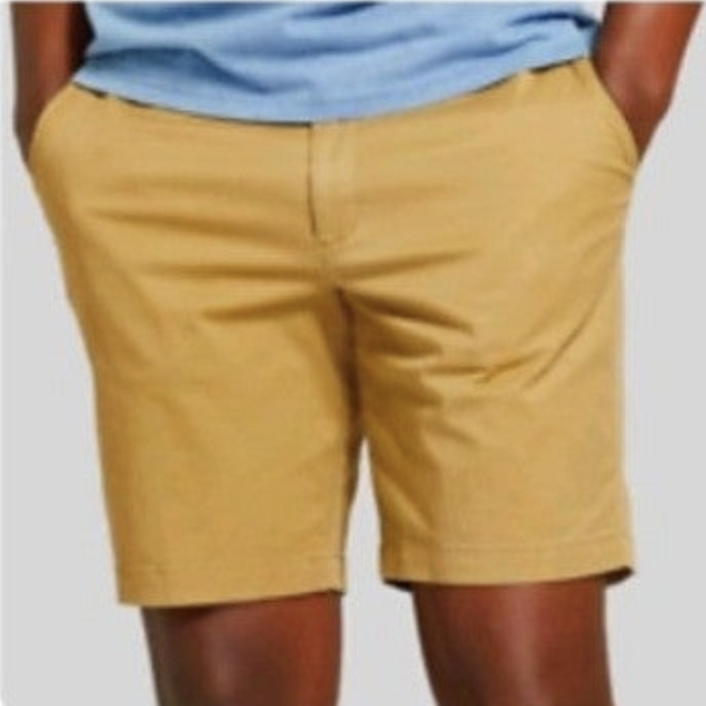 Mustard Yellow Linden Shorts Flat-Front 10.5" Inseam Goodfellow & Co MENS 30W